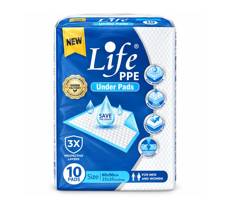 Life PPE Disposable Underpads 60×90cm – 10 Pads