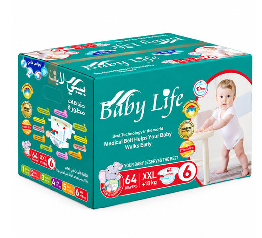 Baby Life Baby Diapers Size 6 XXL +18kg – 64 Diapers
