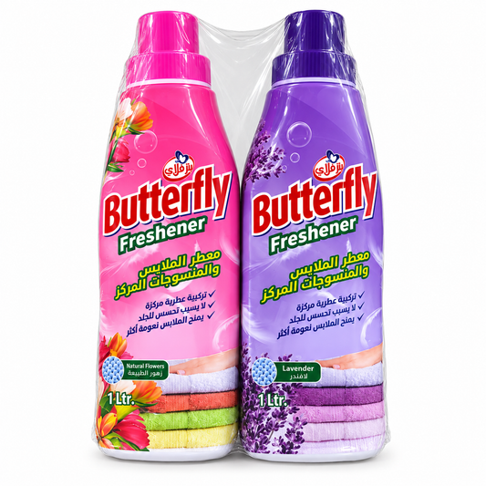 Butterfly Concentrated Clothes & Fabric Freshener 1L – Pack of 2