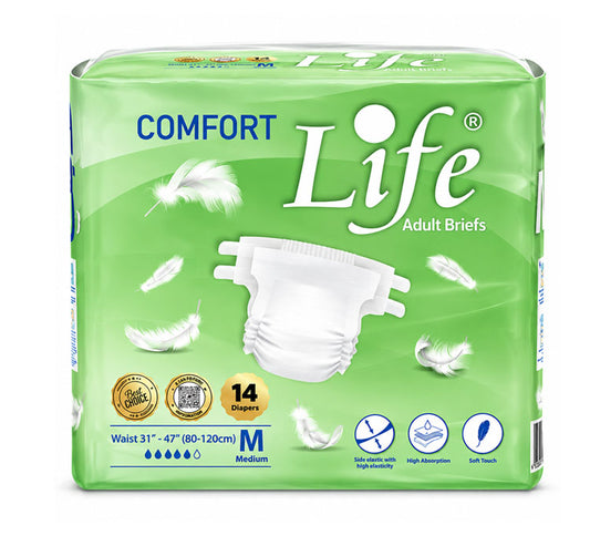 Life Comfort Adult Diapers Medium 80–120cm – 14 Diapers