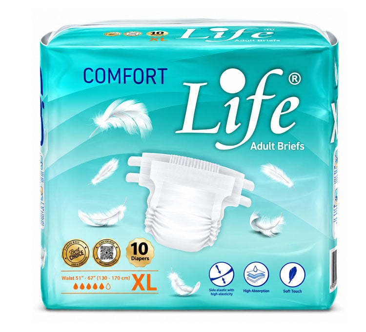 Life Comfort Adult Diapers XL 130–170cm – 10 Diapers