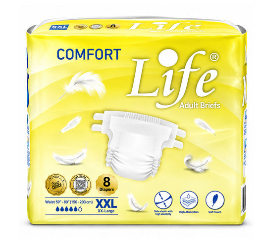 Life Comfort Adult Diapers XXL 150–203cm – 8 Diapers