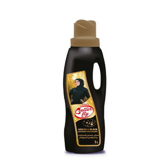 Butterfly Abaya & Black Laundry Detergent 1L